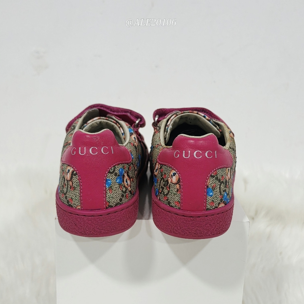Gucci Bambi GG Canvas Kids Sneakers Pink EU 31 US 13C Rare - Picture 10 of 13